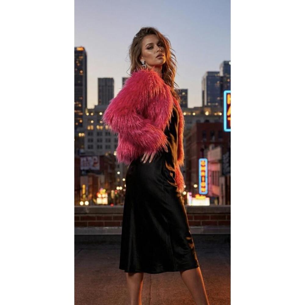 Pink Fuzzy Coat - Picture 2 of 5